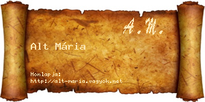 Alt Mária névjegykártya